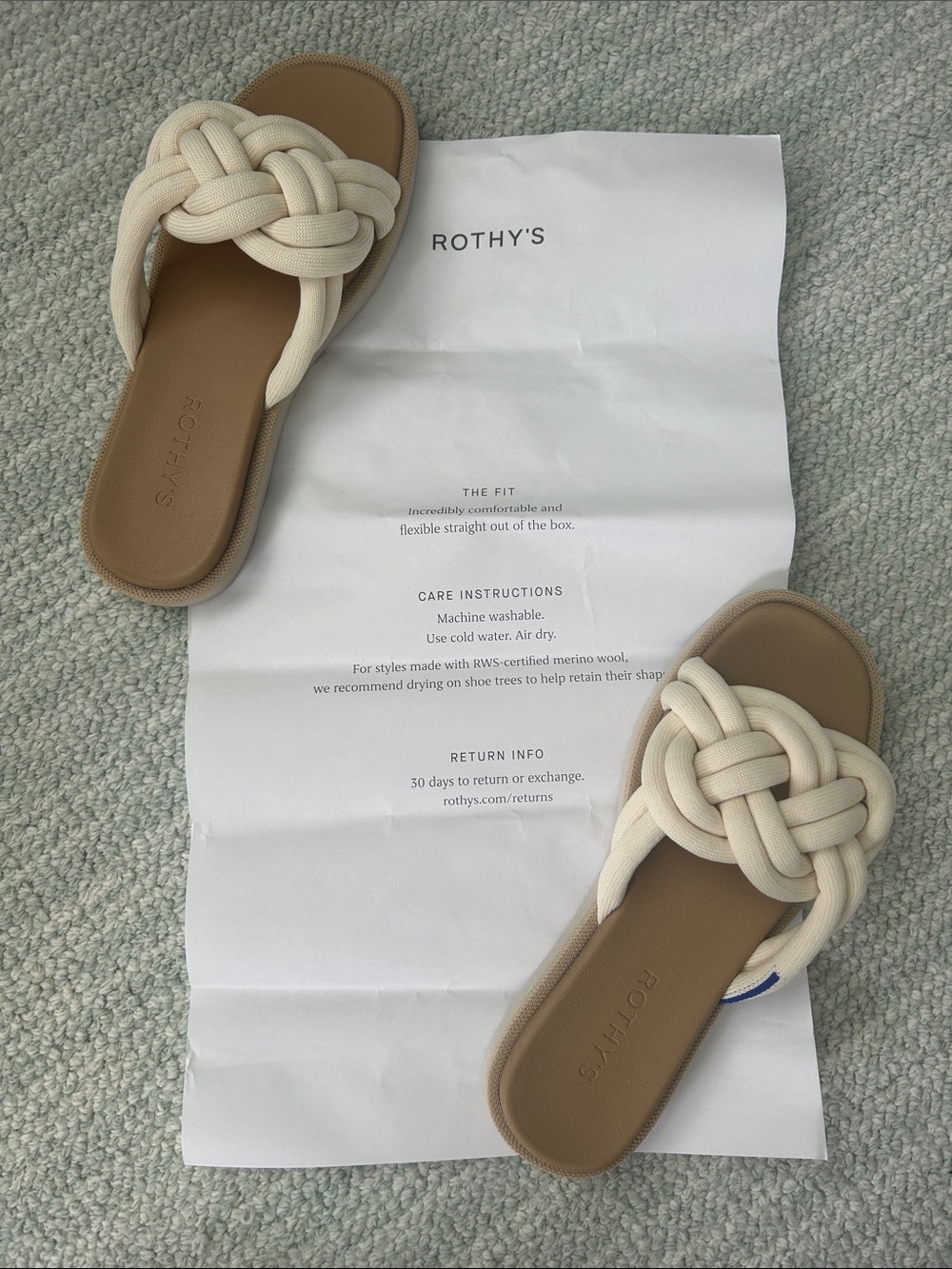 Rothy's The Summer Sandal — Cream Women’s Slide - Picture 4 of 9